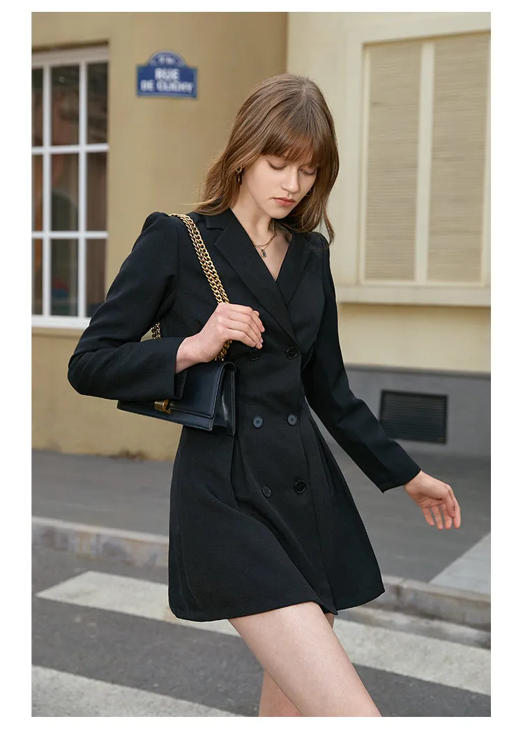Longsleeve retro double-breasted dress- Perfecta