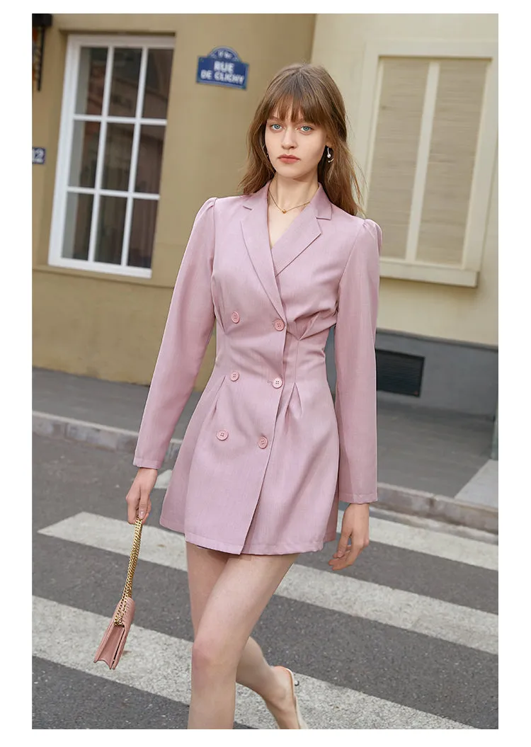 Longsleeve retro double-breasted dress- Perfecta