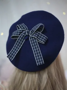 Loveliest Day Bow Embellished Beret Hat