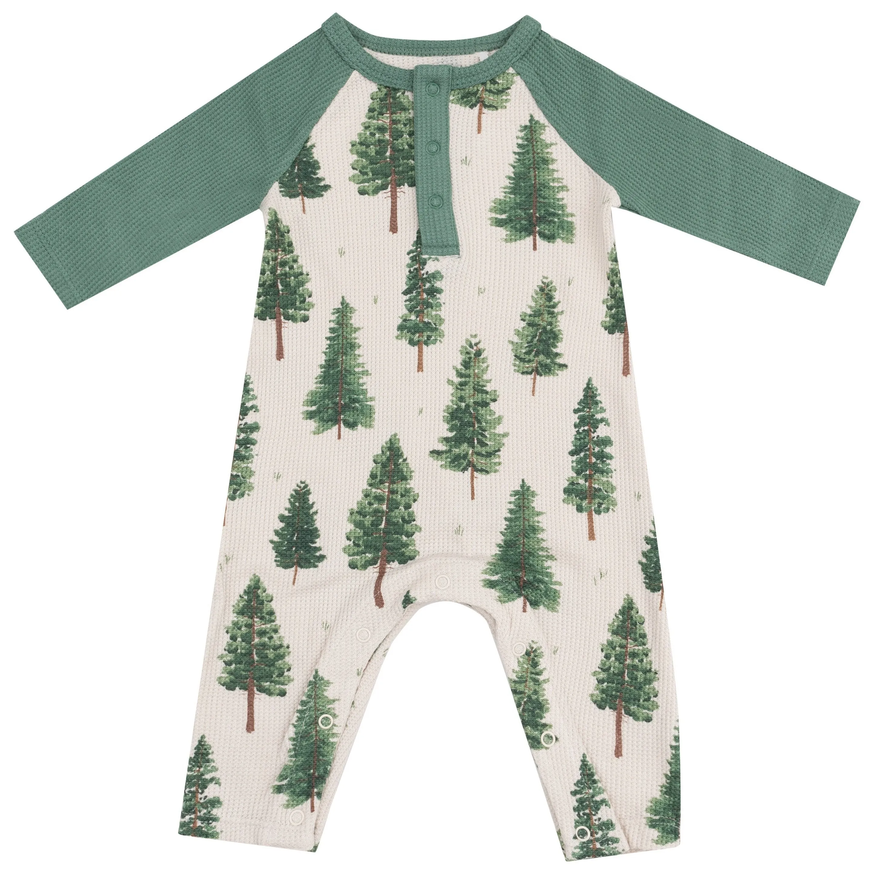 L/S Raglan Romper - Forest Trees