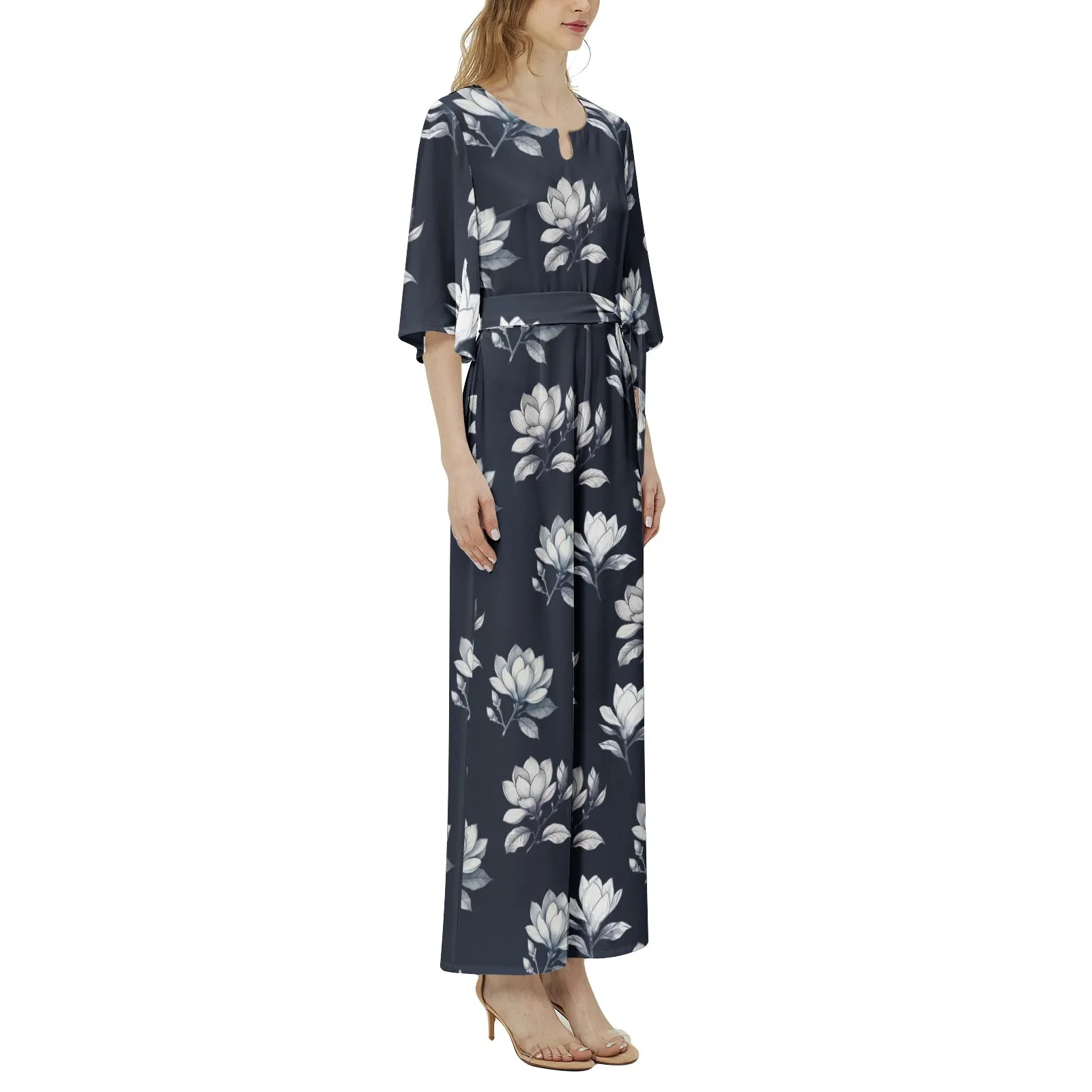 Magnolia Moments Dolman Sleeve Belted Wide Leg Jumpsuit