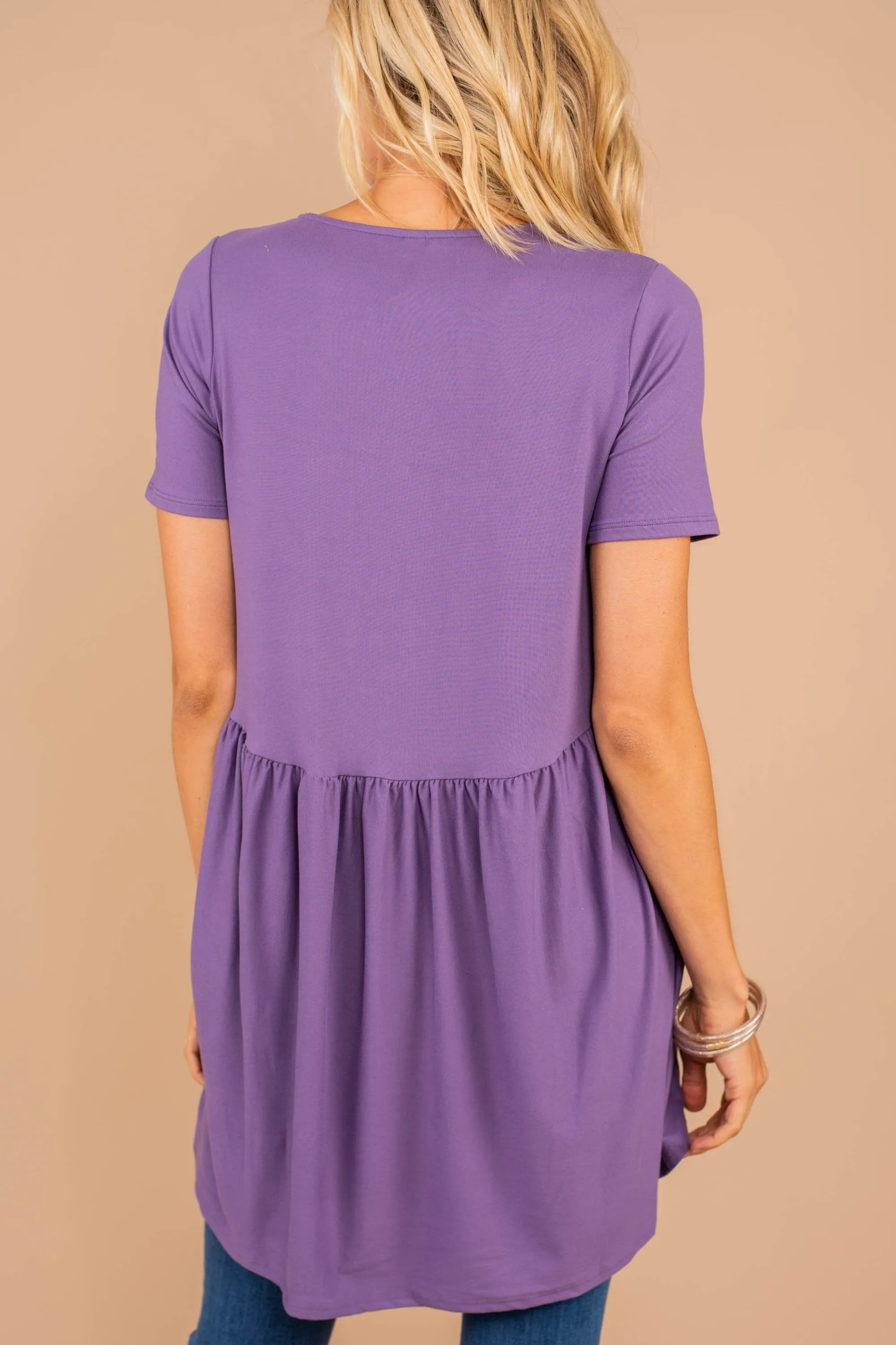 Make It Known Lilac Purple Babydoll Top