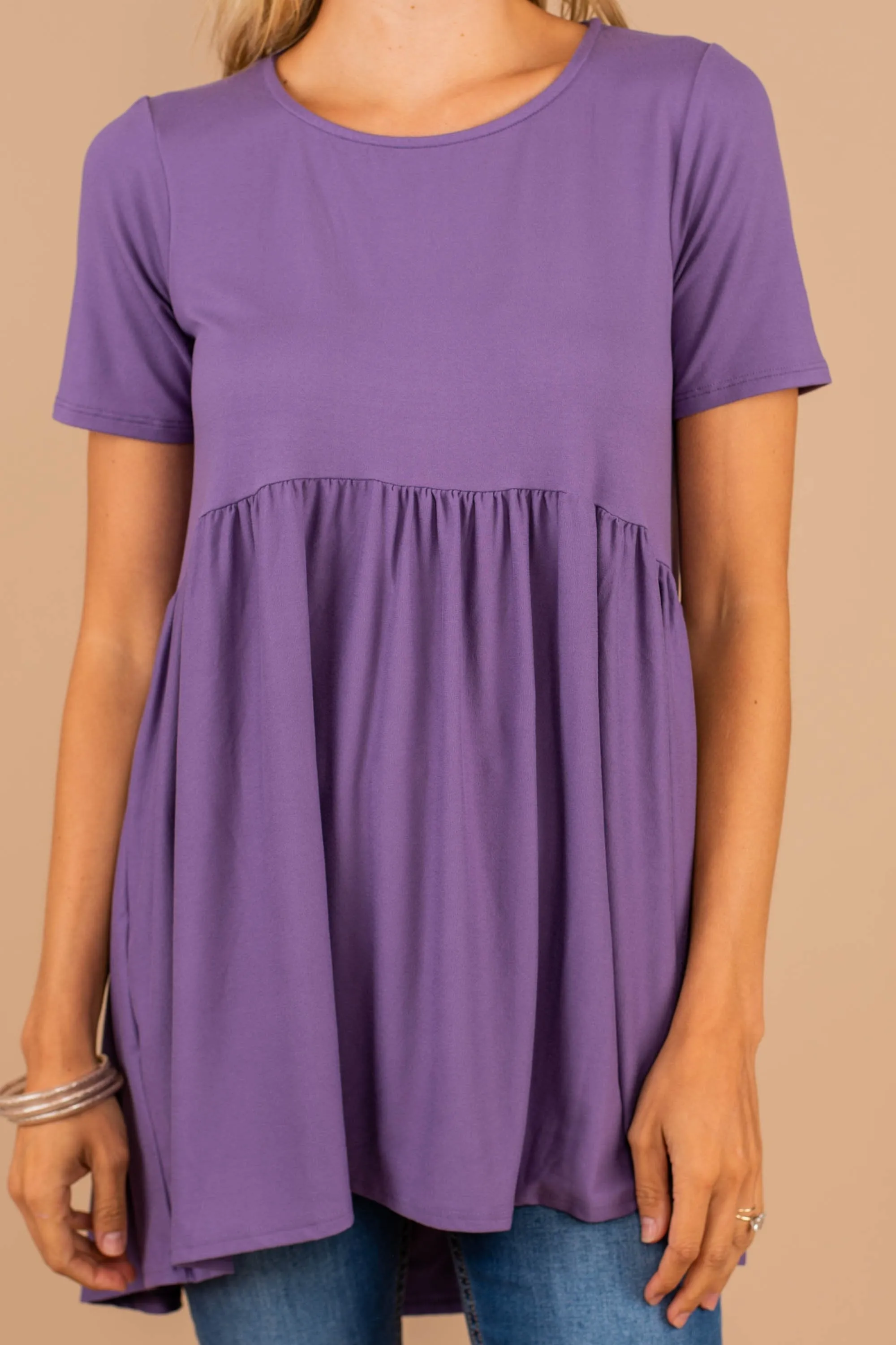 Make It Known Lilac Purple Babydoll Top