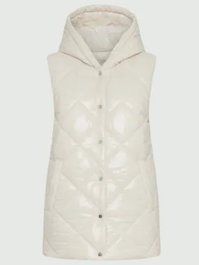 Marella MIDAS Women's Reversible Quilted Gilet In Wool White 24232960272 Col 001