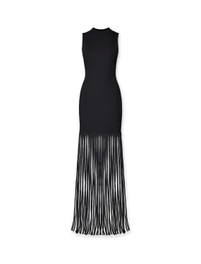 Matte Viscose Fringe Dress