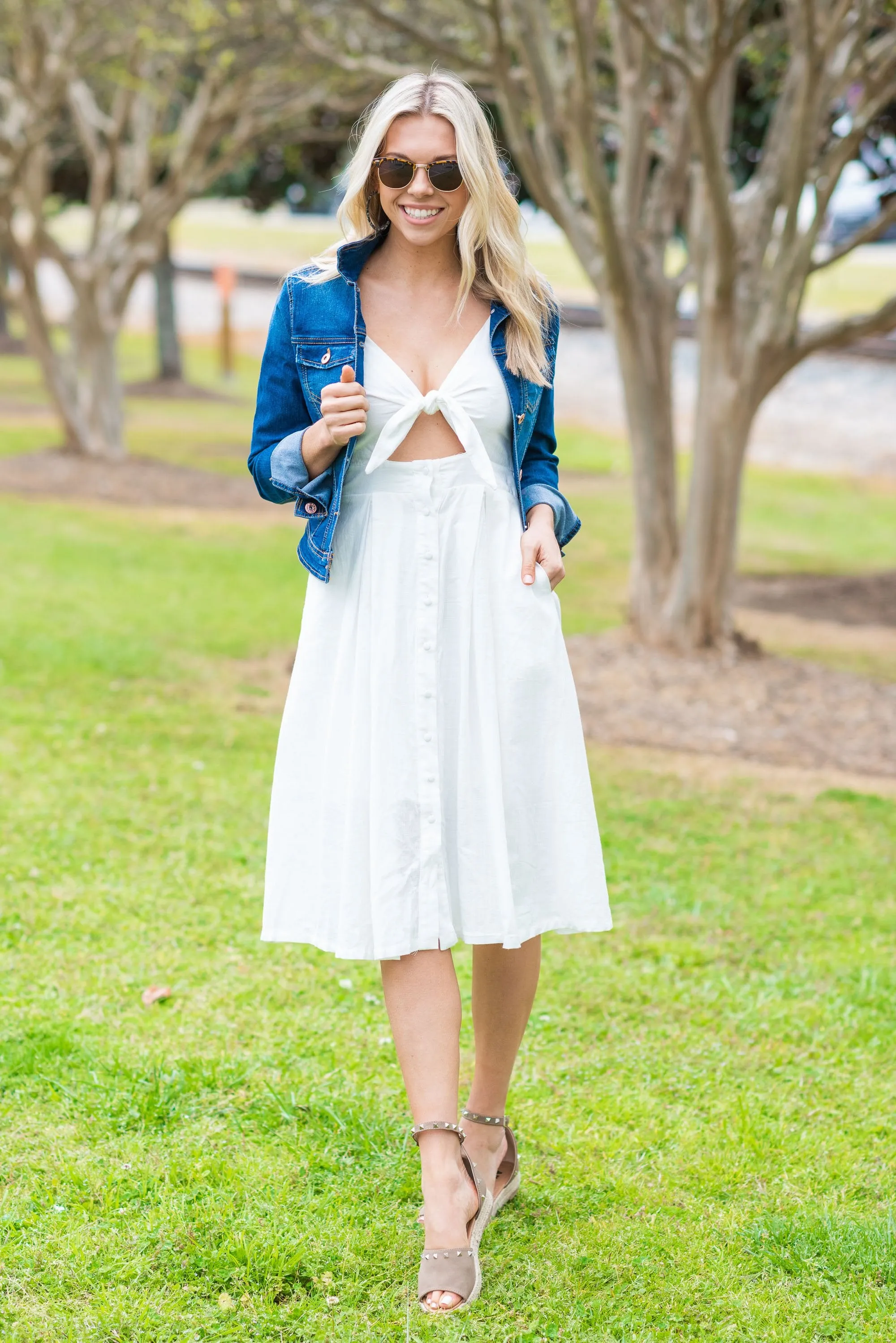 Meet In The Park Dress, Cream