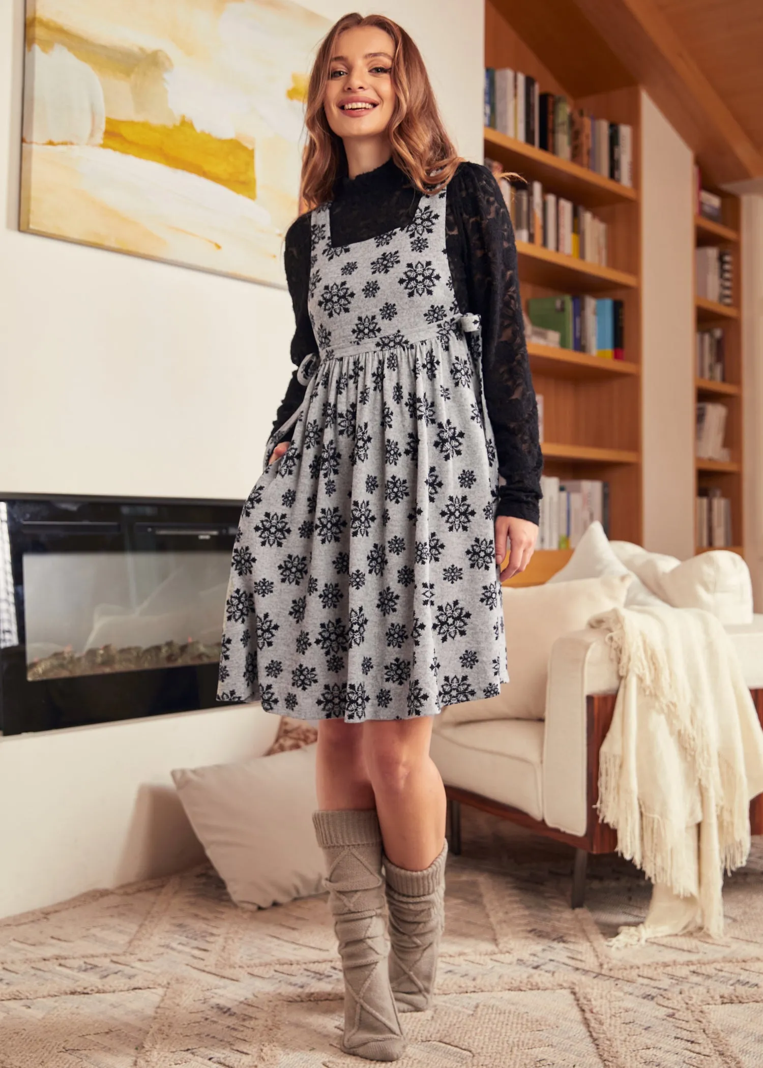 Mellowing Out on Main Street Jumper Dress