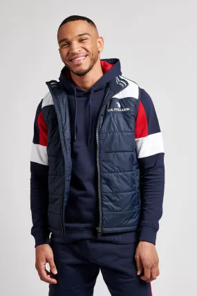 Mens Block Gilet in Navy Blue