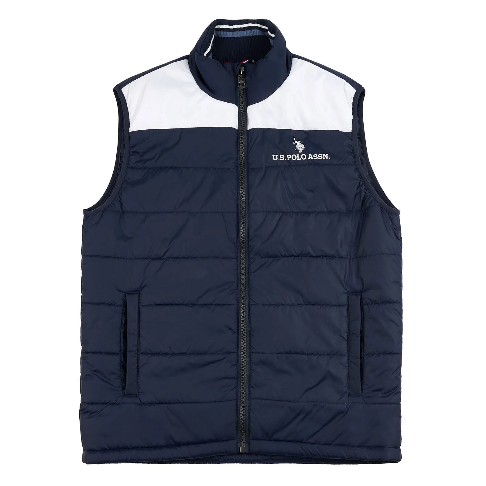 Mens Block Gilet in Navy Blue