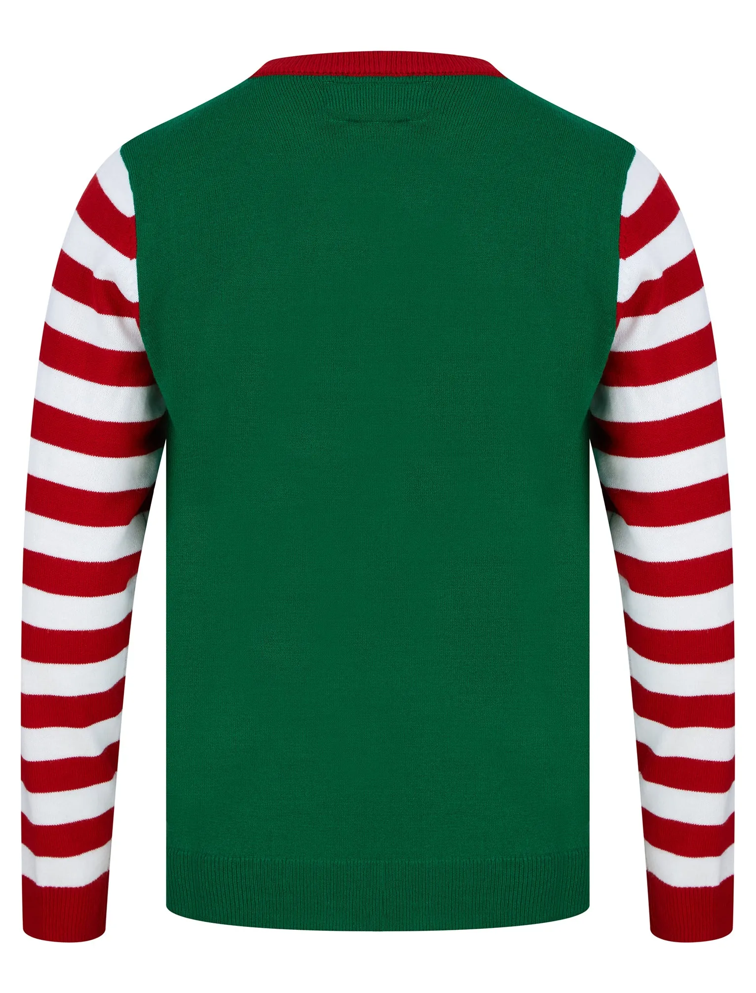 Men's Elfie Novelty Christmas Jumper in Christmas Green - Merry Christmas