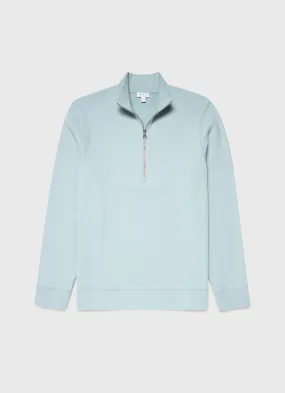Men's Half Zip Loopback Sweatshirt in Blue Sage