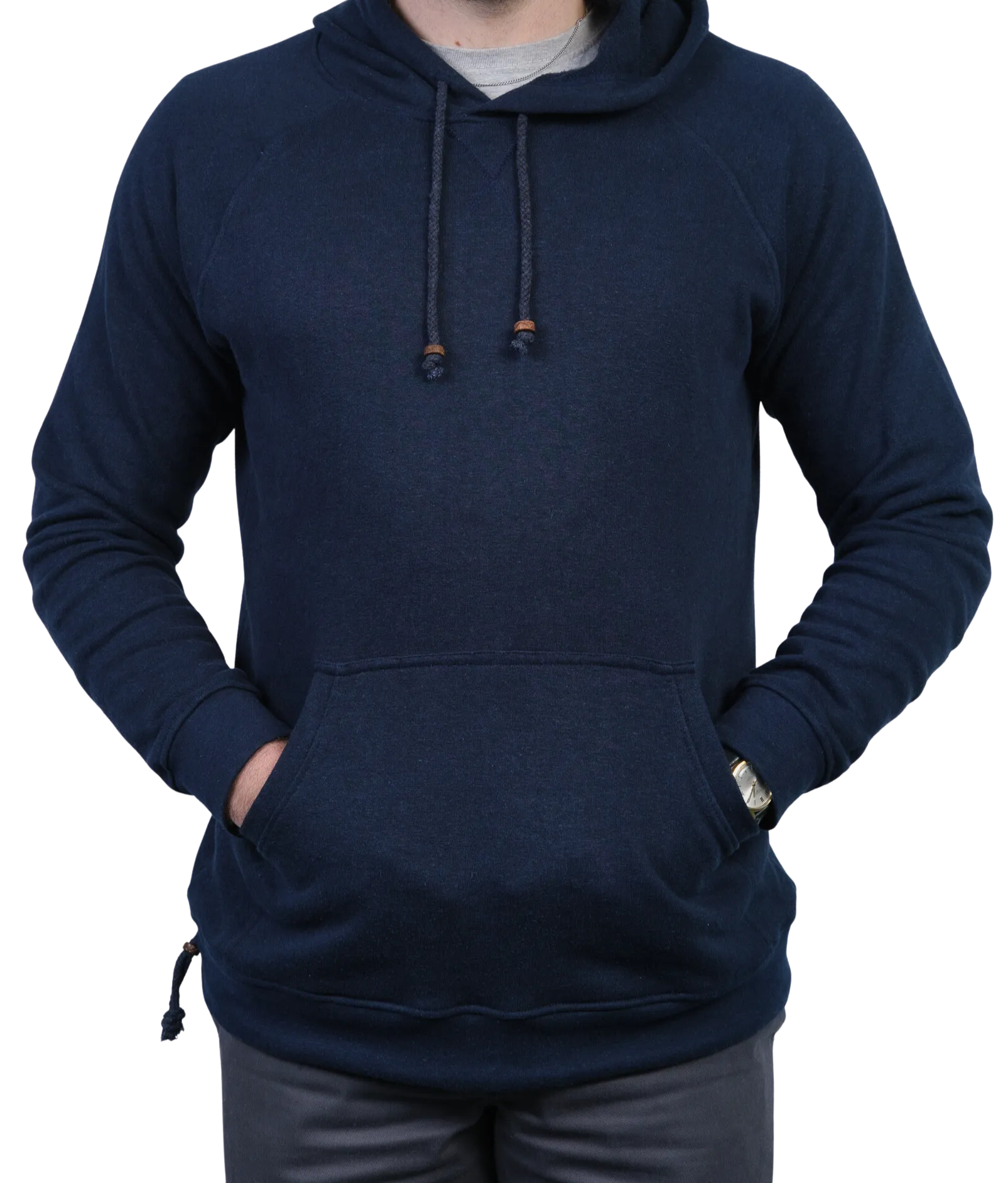 Mens Hemp and Cotton fleece Hoody - Blue