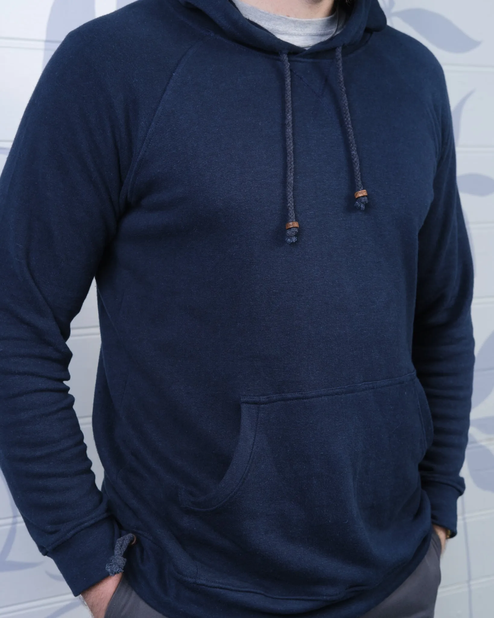 Mens Hemp and Cotton fleece Hoody - Blue