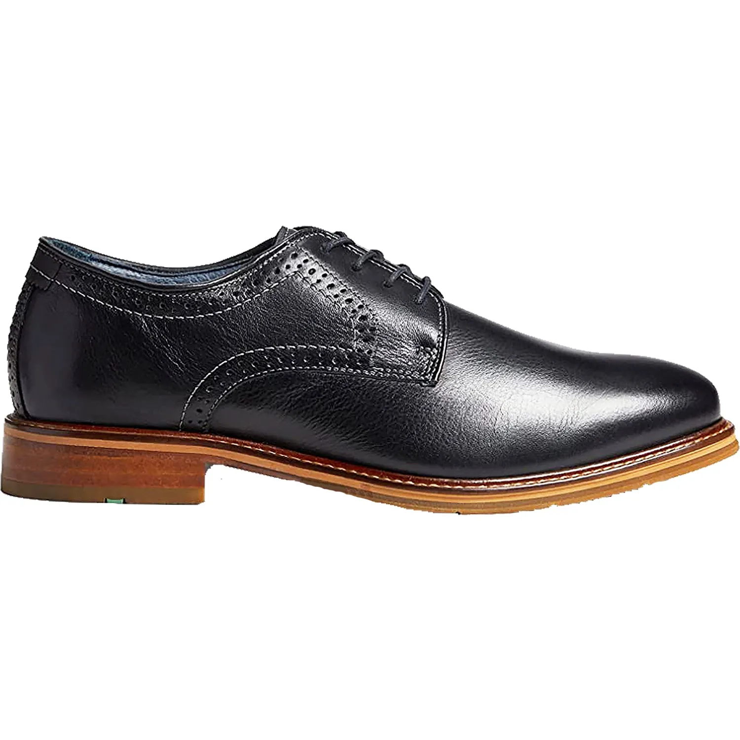 Men's Johnston & Murphy XC Flex Raleigh Plain Toe Black Full Grain Leather
