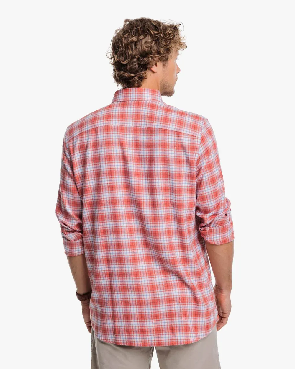 Men's Long Sleeve Beach Flannel Howland Plaid Heather Sportshirt