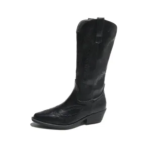 Merendy Chilly days western black embroidered cowboy boots