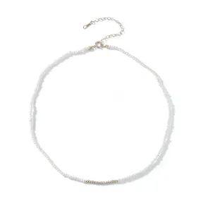 Mizuki Sea of Beauty Collection Dancing Freshwater Pearl  & Gold Bead Necklace | 14K Yellow Gold