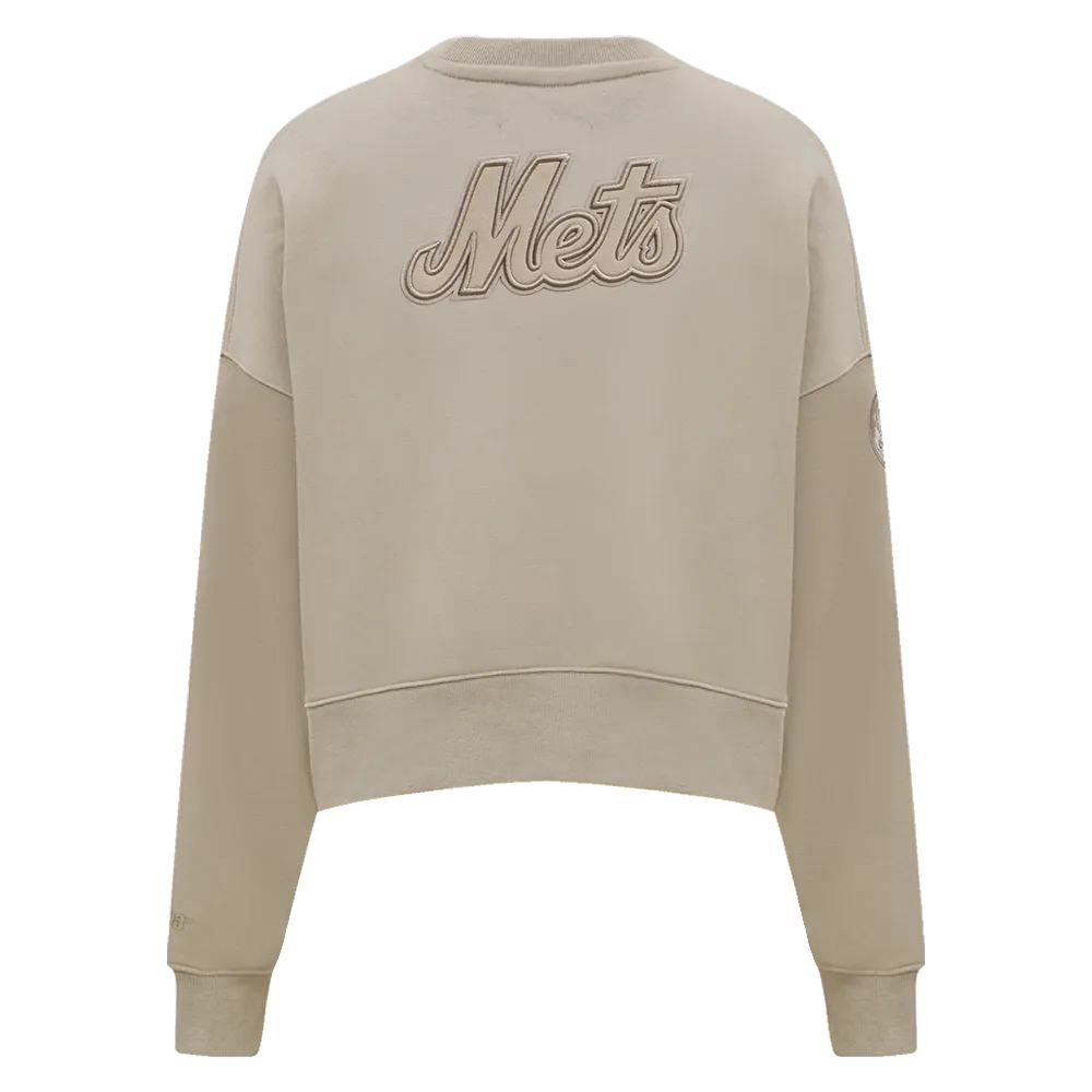 MLB NEW YORK METS NEUTRAL WOMEN'S CREWNECK (TAUPE)