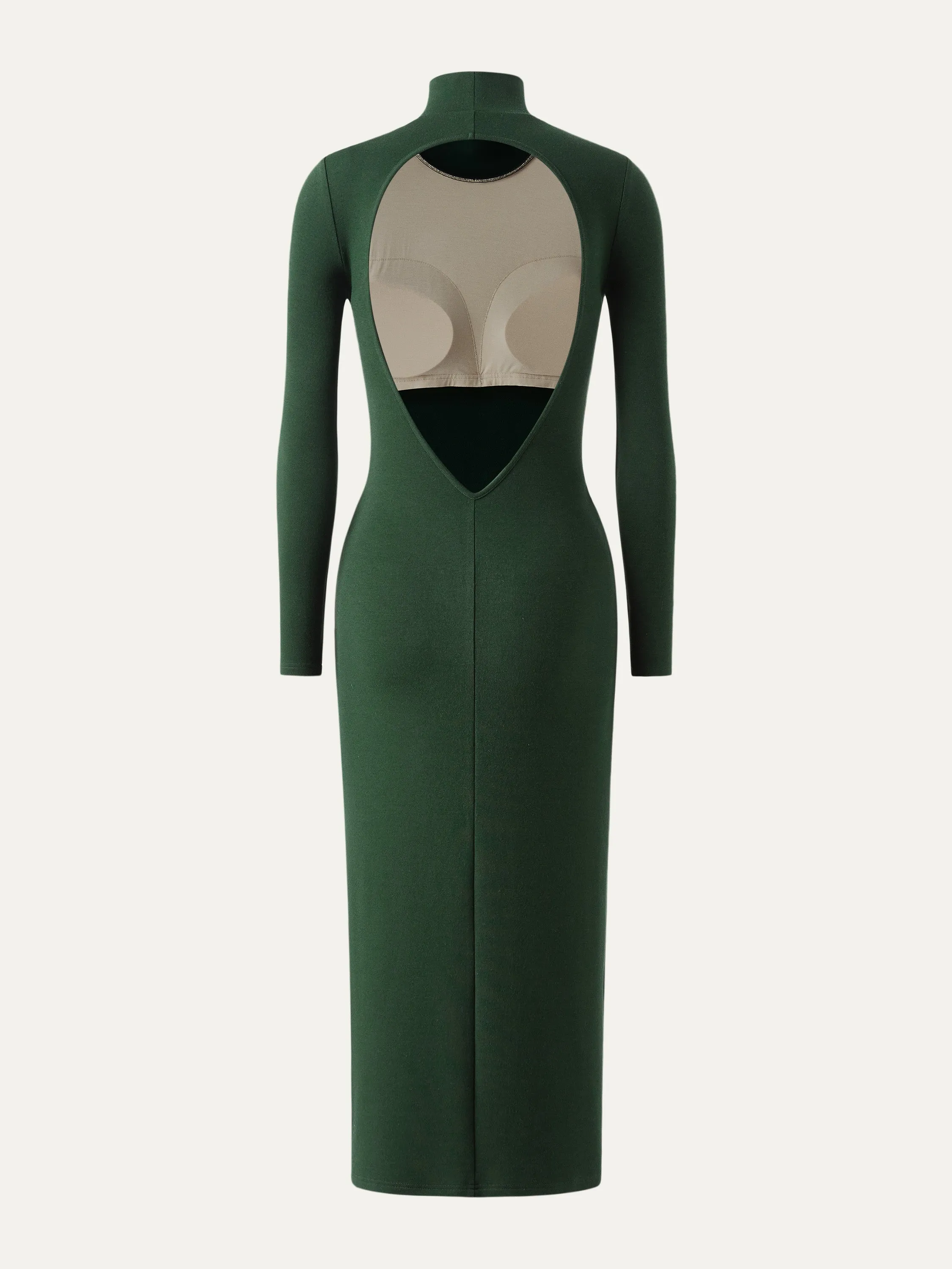 Mockneck Open-Back Bandless Brami Dress