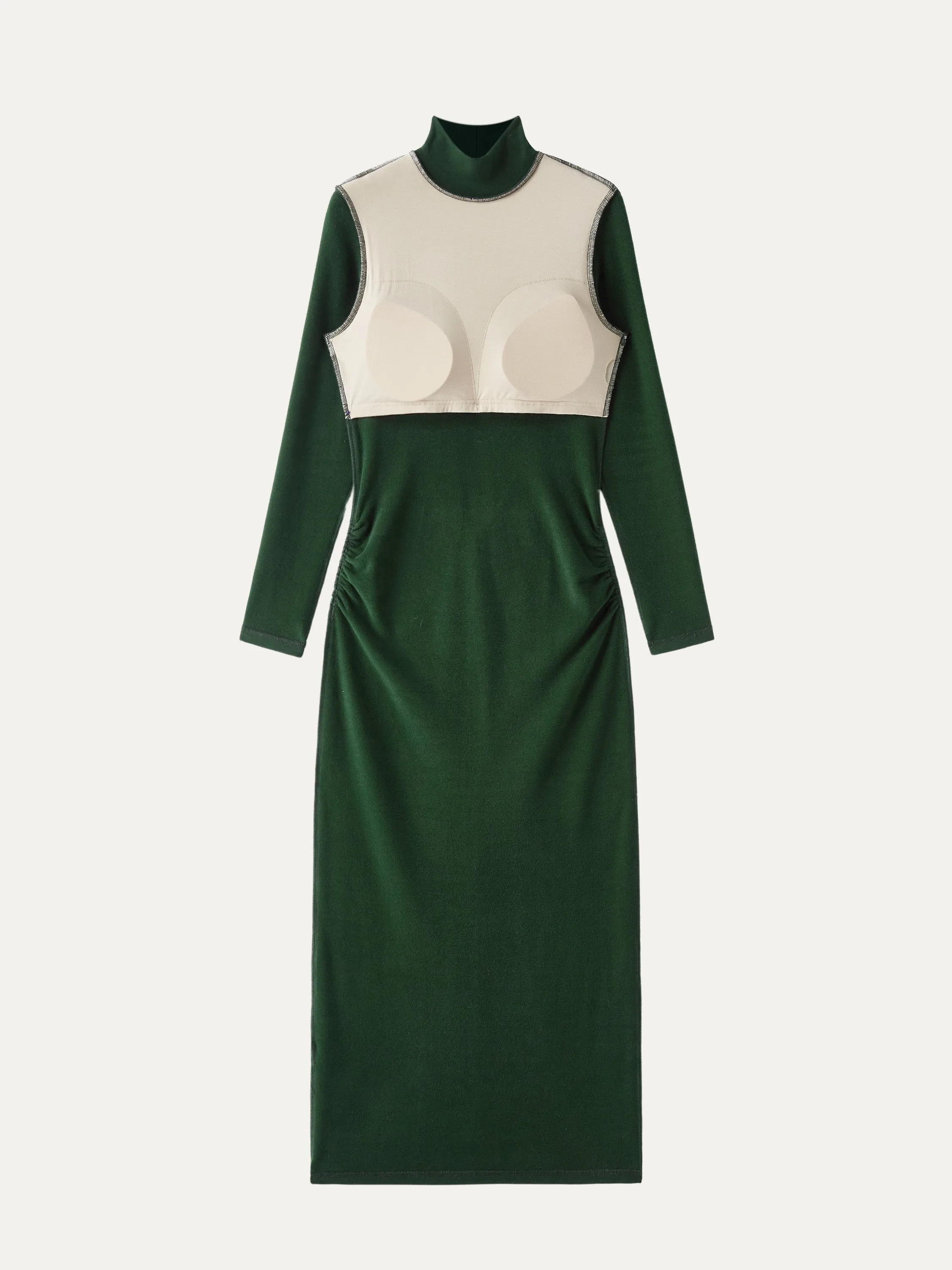 Mockneck Open-Back Bandless Brami Dress