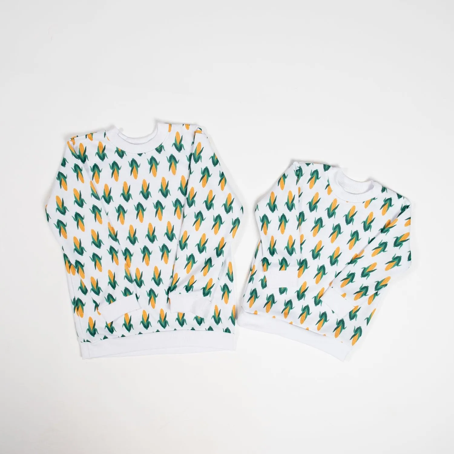 Mom & Me White Corn Crewneck - Kids