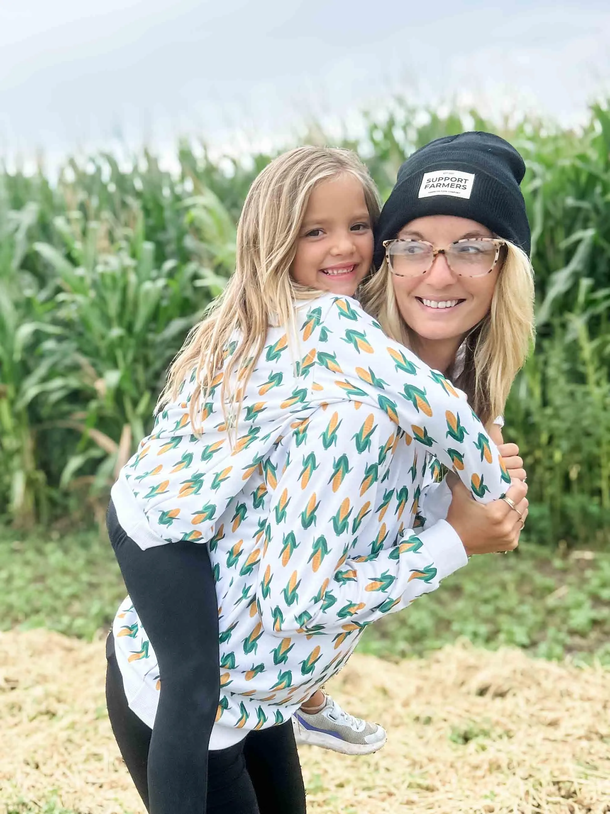 Mom & Me White Corn Crewneck - Kids