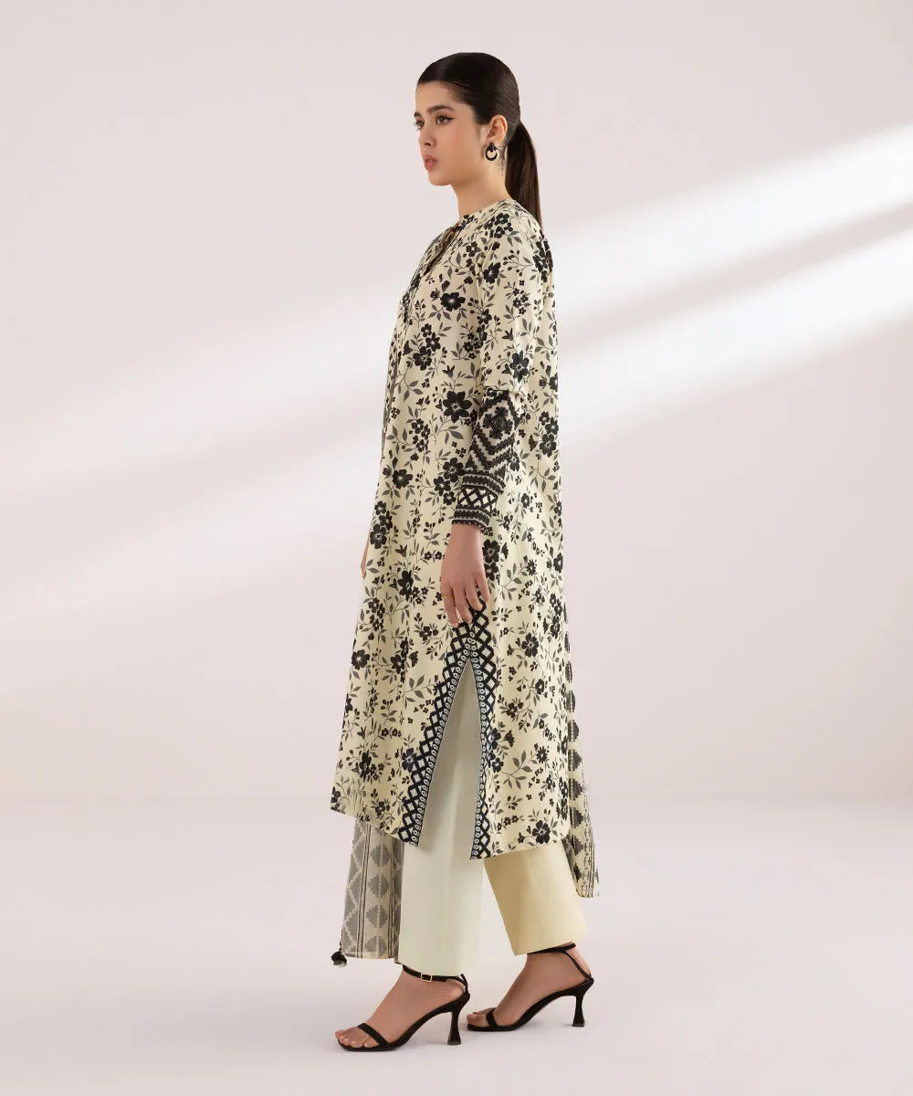 Monochrome '24-2 Piece - Embroidered Lawn Suit - 0U2Dedy24V41