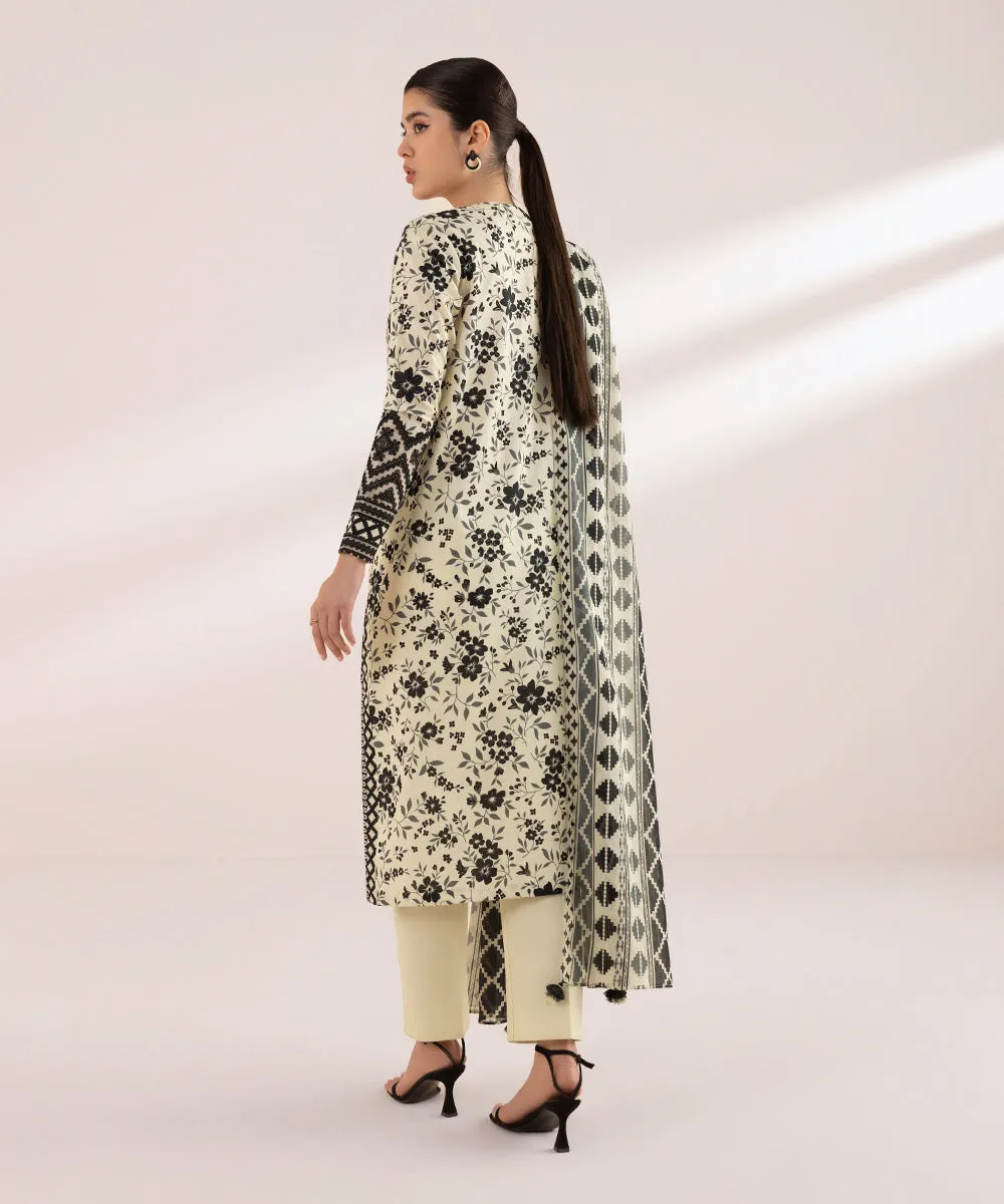Monochrome '24-2 Piece - Embroidered Lawn Suit - 0U2Dedy24V41