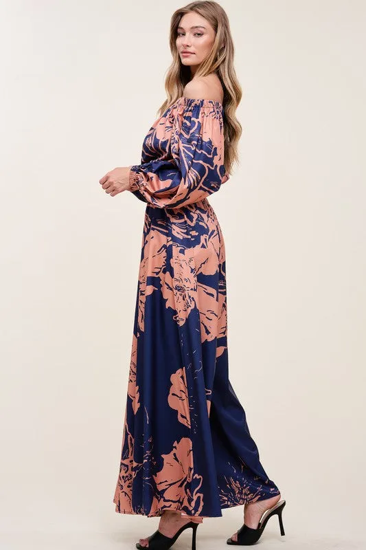 Multi Off Shoulder Top And Wide Pants Set