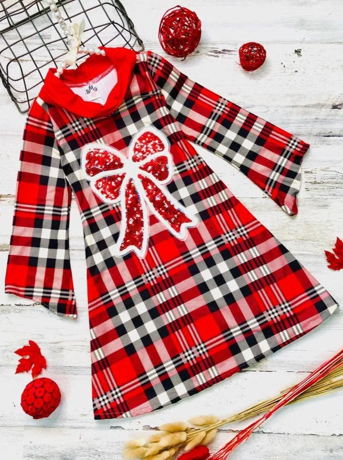 My Precious Gift Plaid Turtleneck Dress
