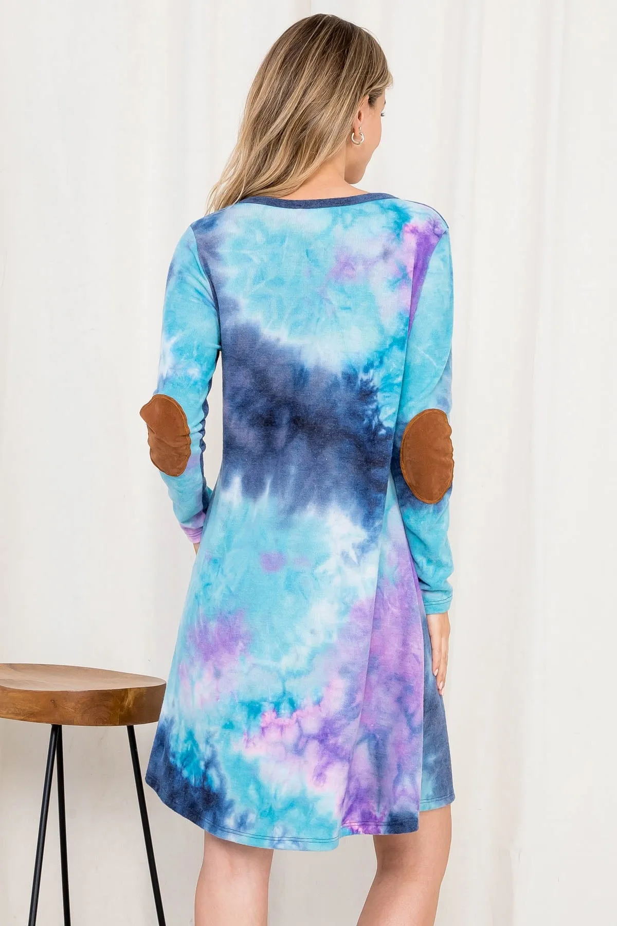 NAVY PURPLE TIE DYE DRESS