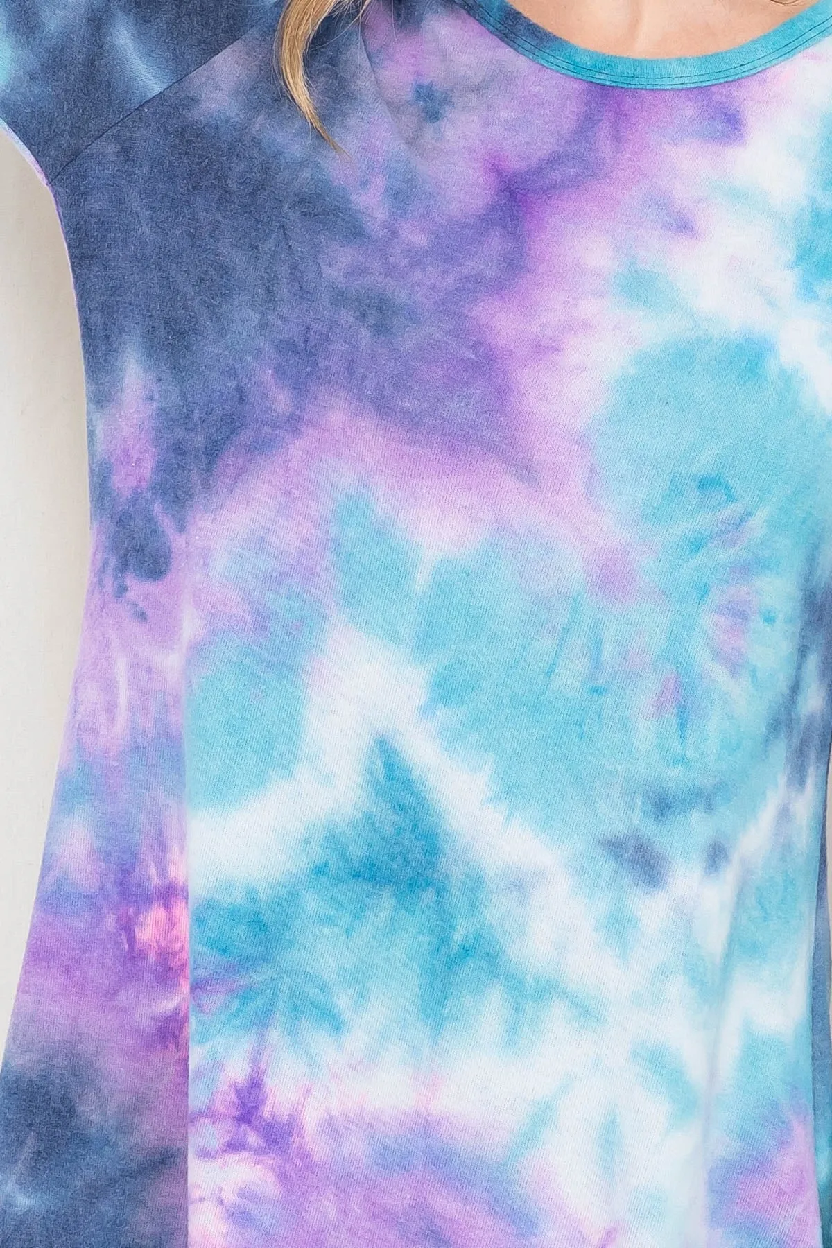 NAVY PURPLE TIE DYE DRESS