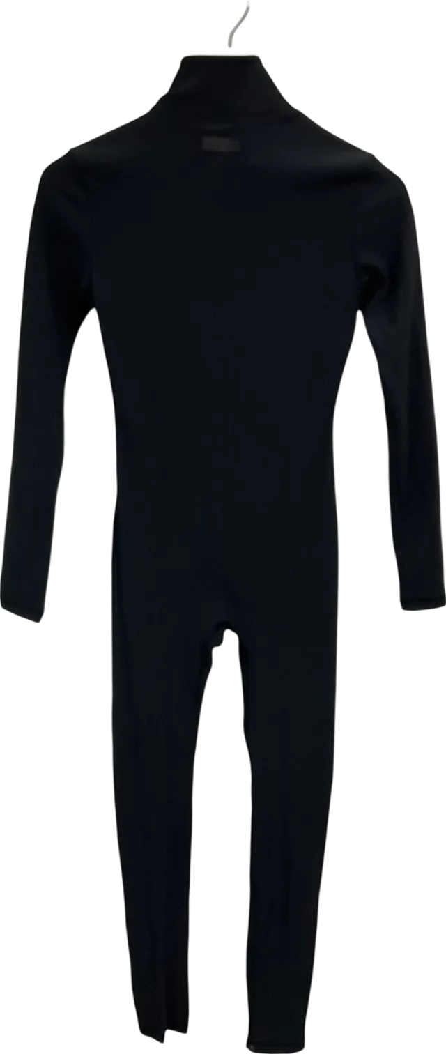NKD Apparel Black Long Sleeve Ribbed Jumpsuit UK S
