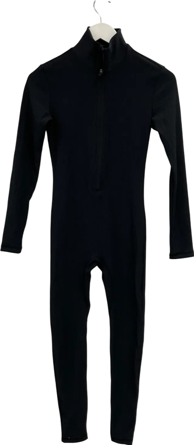 NKD Apparel Black Long Sleeve Ribbed Jumpsuit UK S