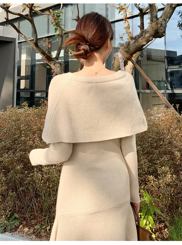 Off-Shoulder Knit Long Dress