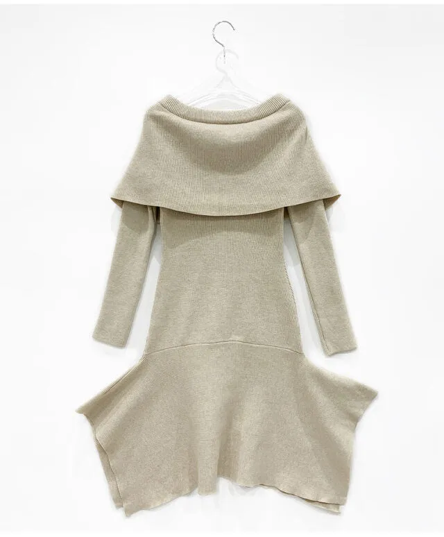 Off-Shoulder Knit Long Dress