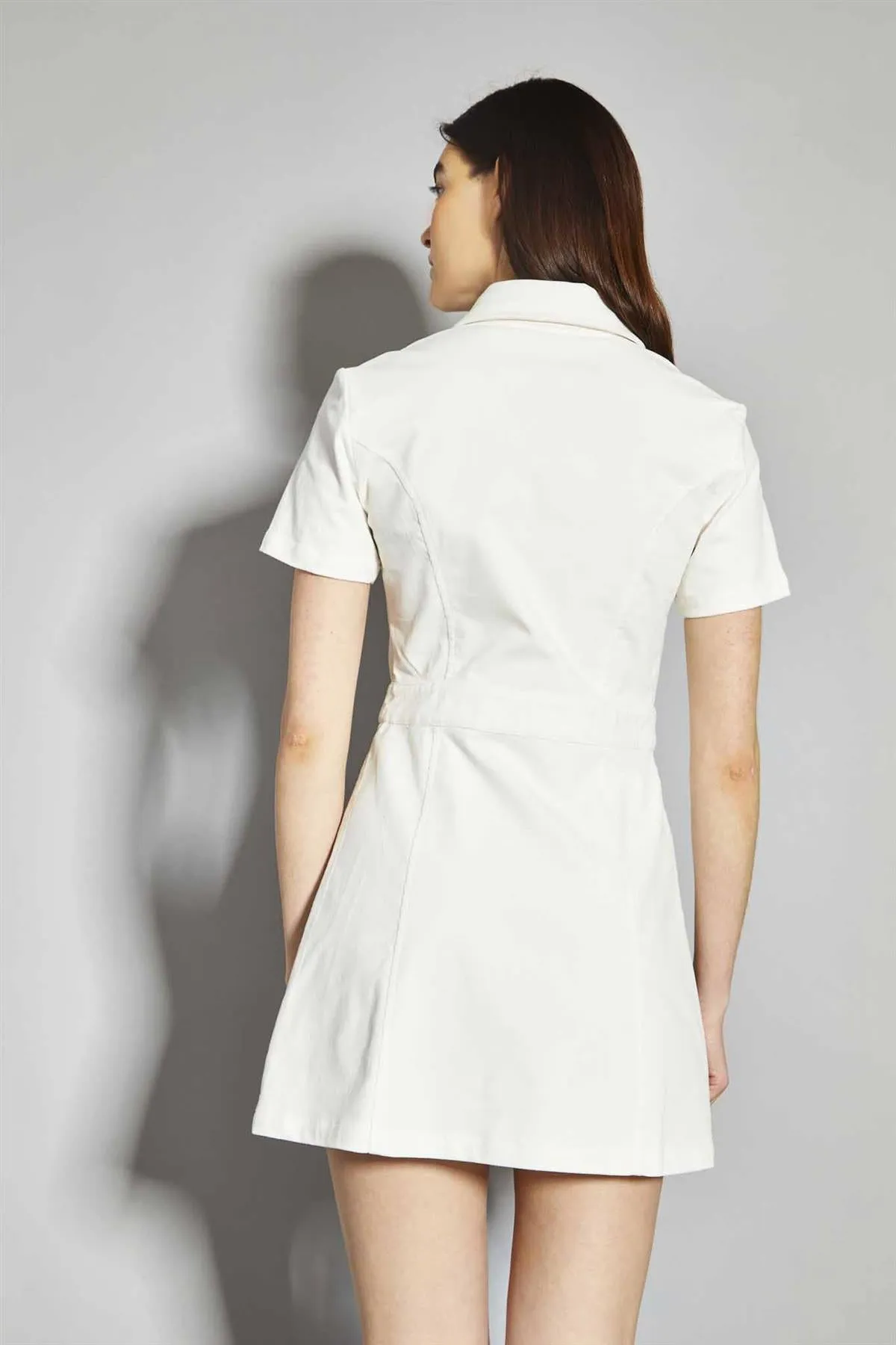Off-White Baby cord Zip-Front Belted Mini-Dress
