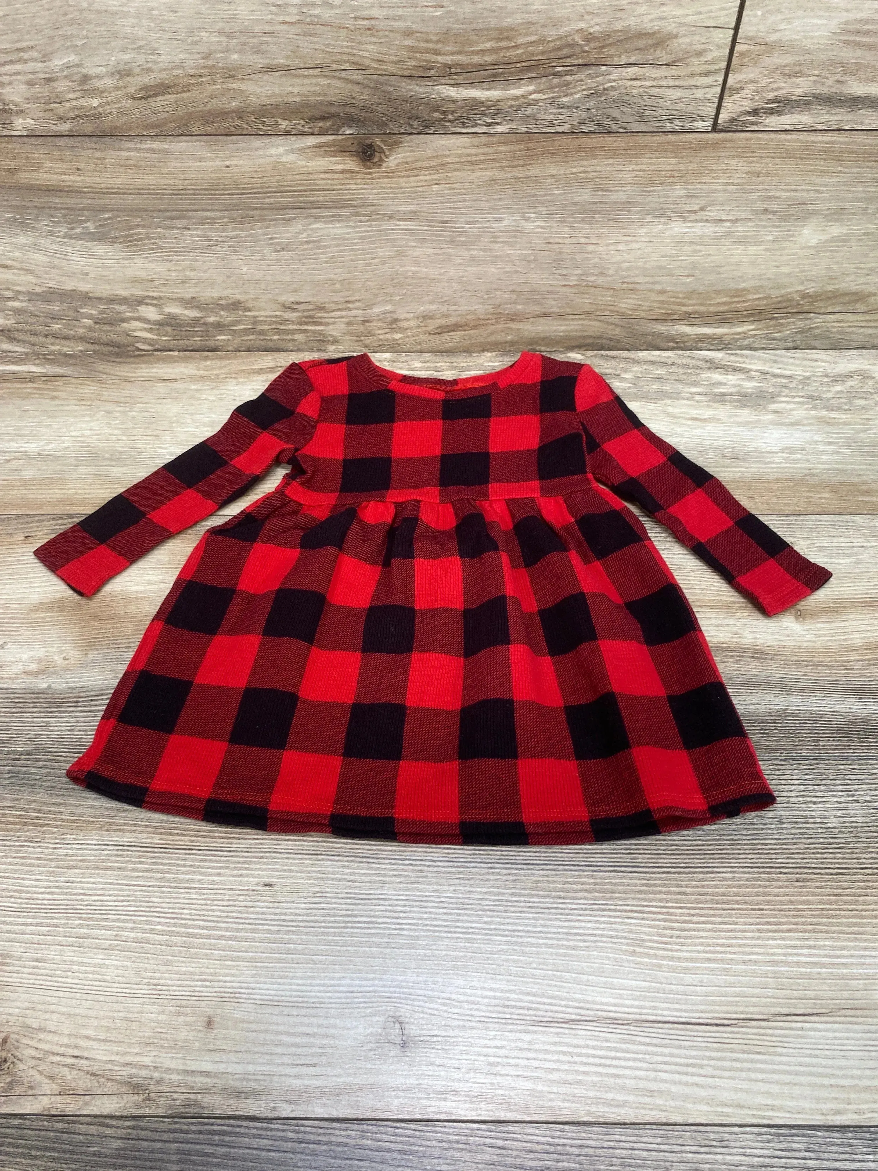 Old Navy Thermal Buffalo Check Dress Red sz 18-24m