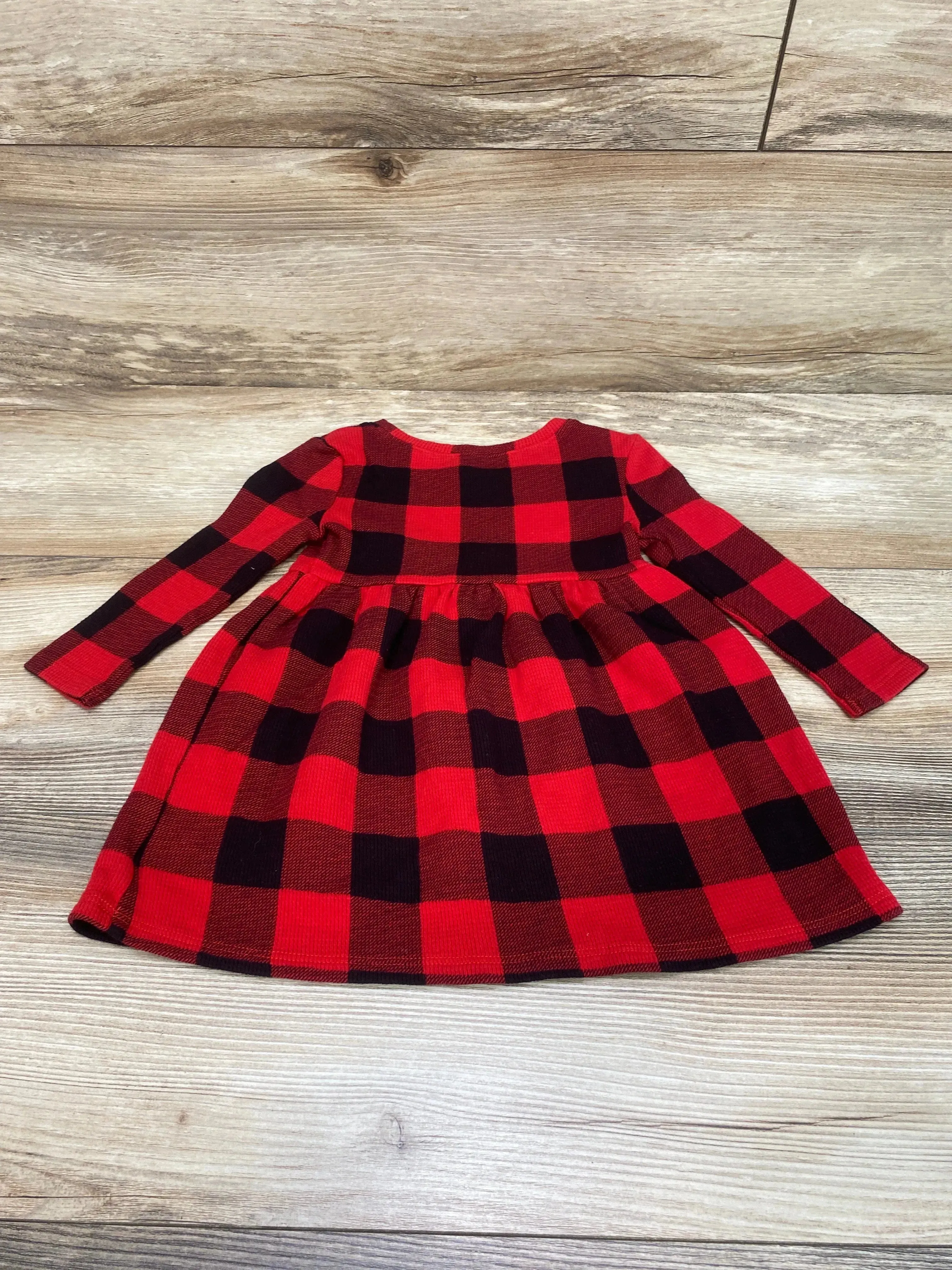 Old Navy Thermal Buffalo Check Dress Red sz 18-24m