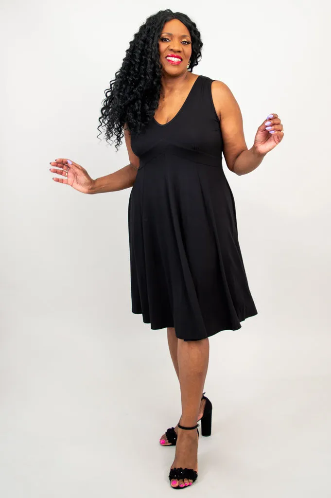 Pamela Dress, Black, Bamboo