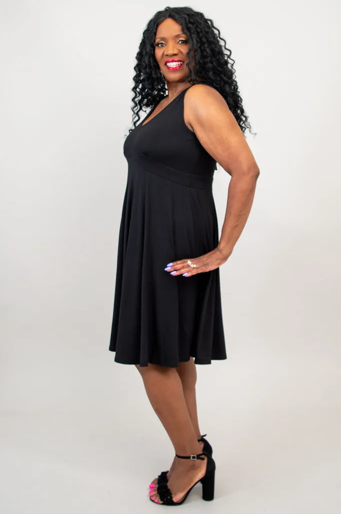 Pamela Dress, Black, Bamboo