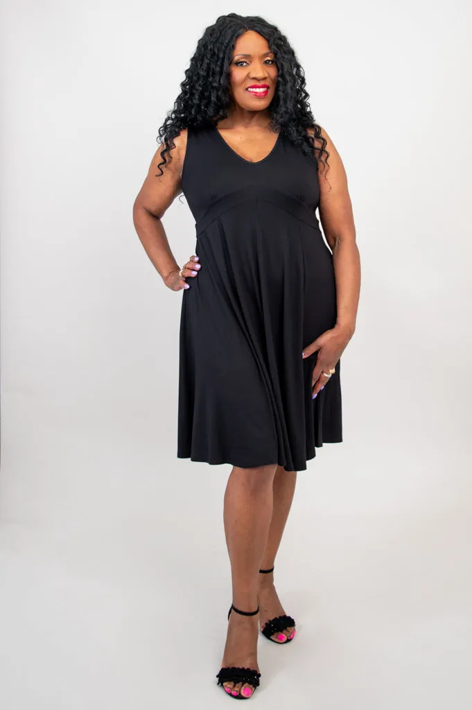 Pamela Dress, Black, Bamboo