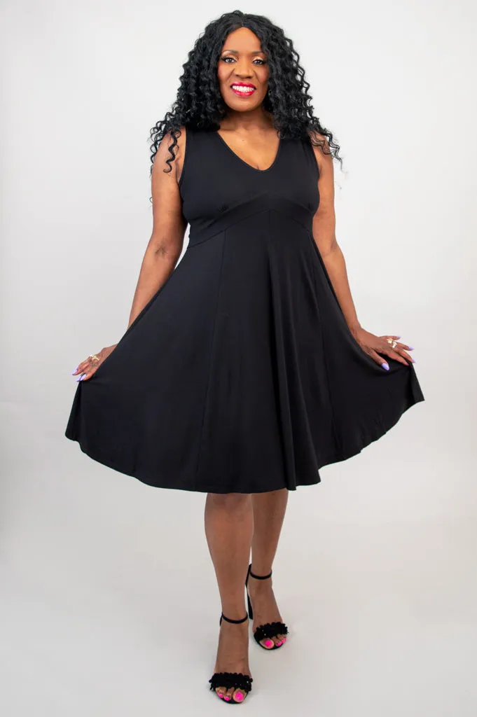 Pamela Dress, Black, Bamboo