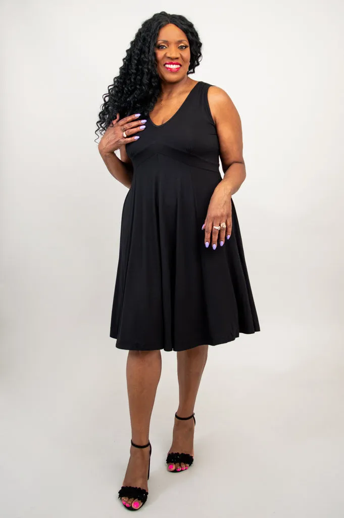 Pamela Dress, Black, Bamboo