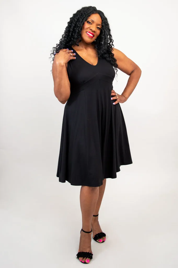 Pamela Dress, Black, Bamboo
