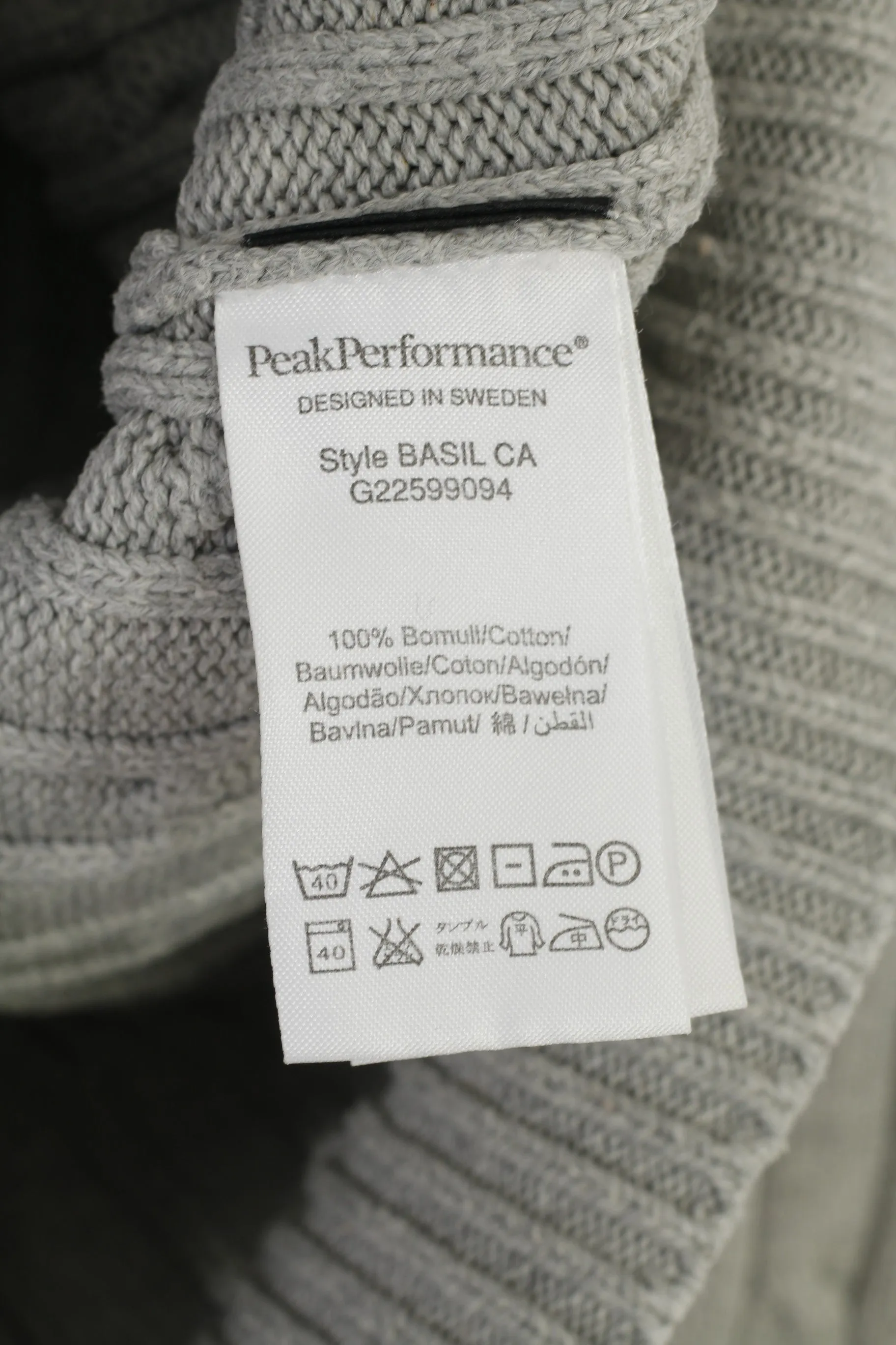 Peak Performance Men L Sweater Bottoms Grey Cotton Classic Vintage Jumper Top