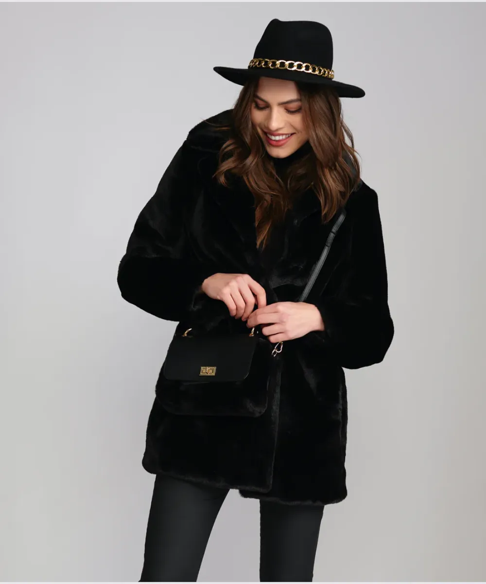 PIA ROSSINI KENNEDY FAUX FUR COAT