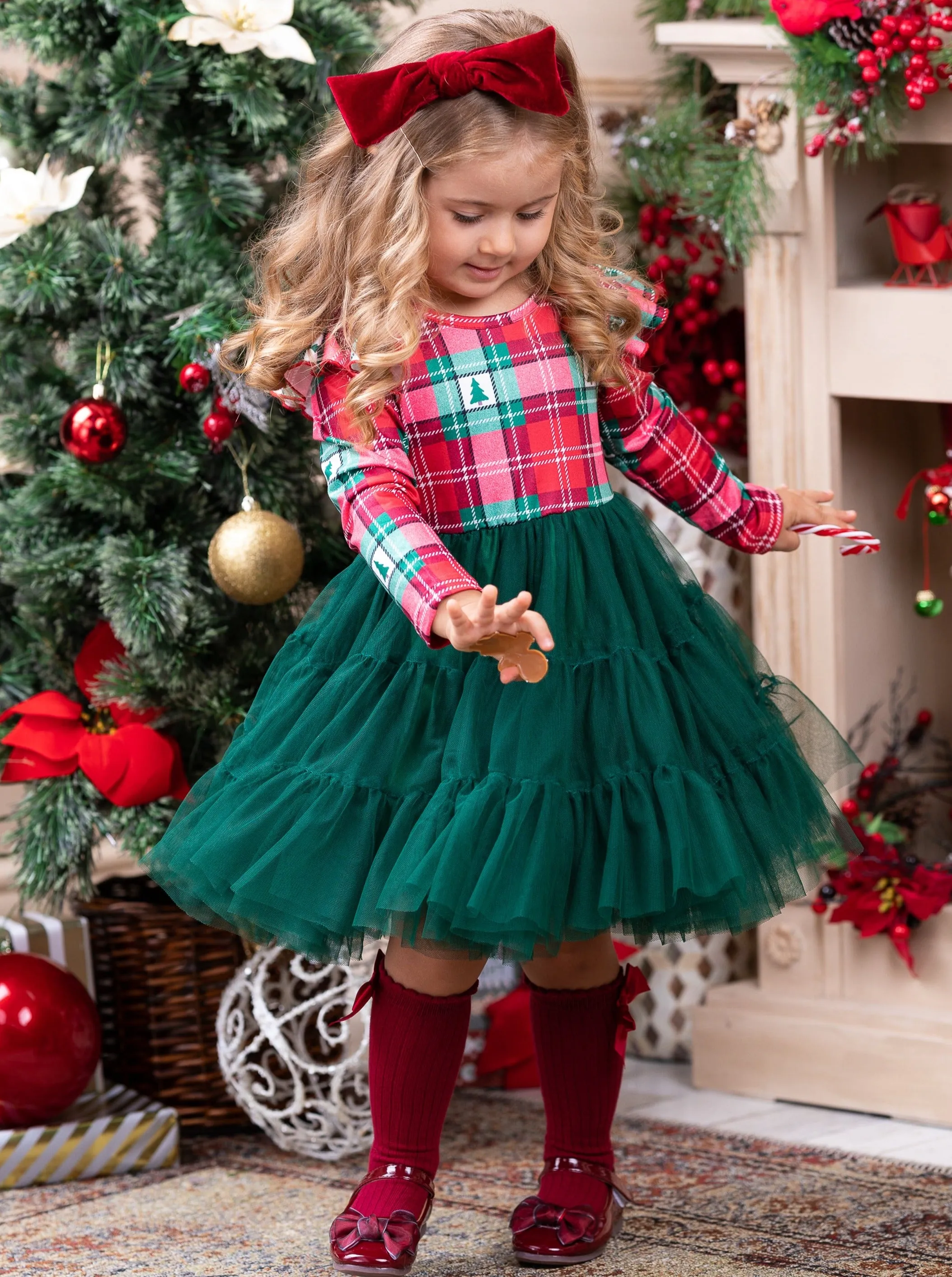 Pine Trees and Plaid Tutu Dress