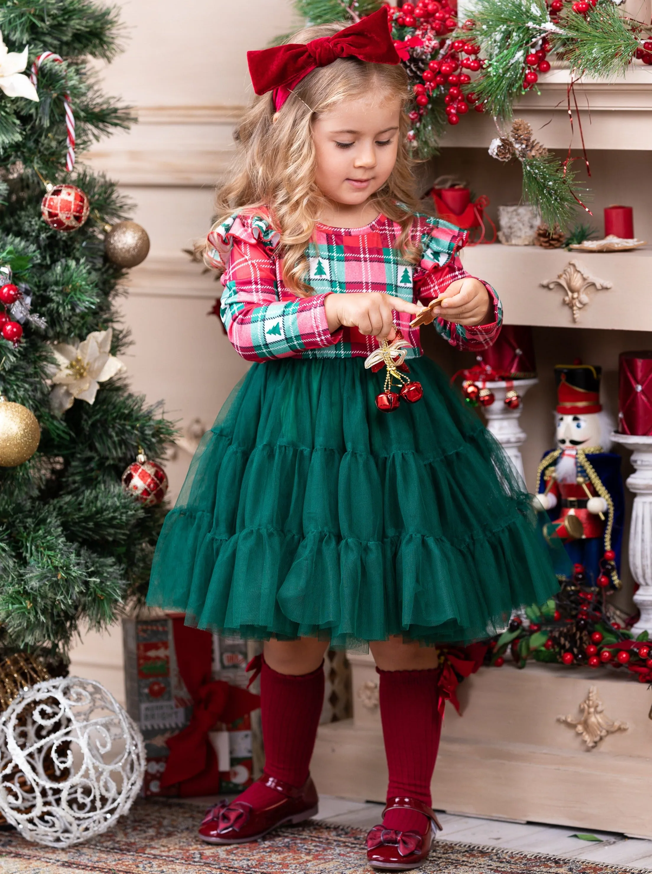 Pine Trees and Plaid Tutu Dress
