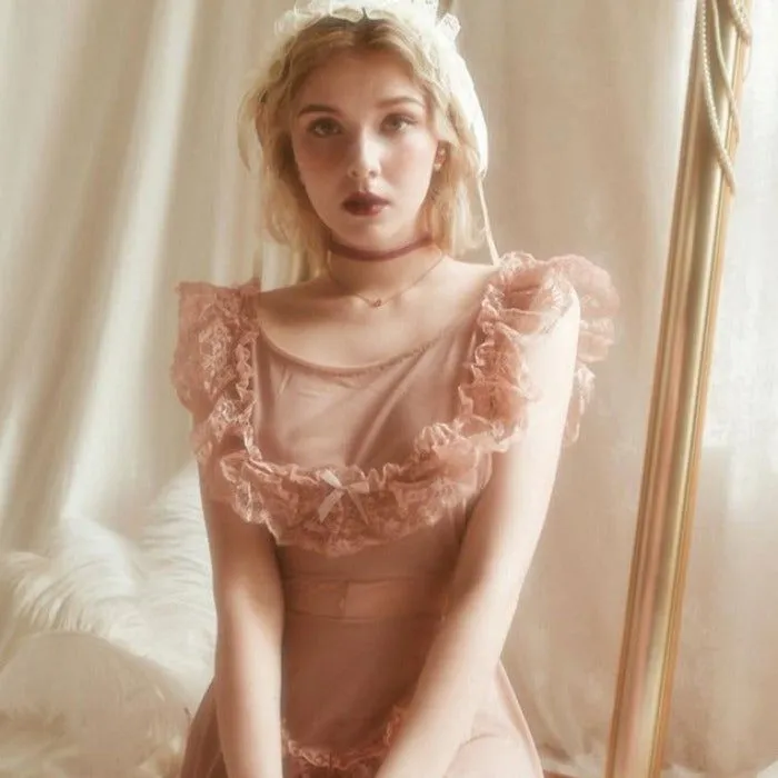 Pink Exposed Back Mature Lingerie